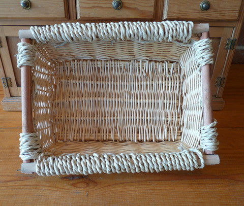 Rectangle basket with wooden handles